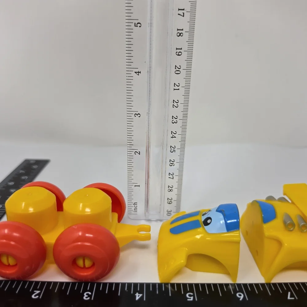 Mega Block Yellow Race Car 3 Pieces Block Toy